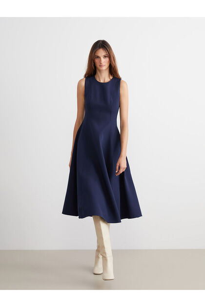 Crew Neck Waist Dress