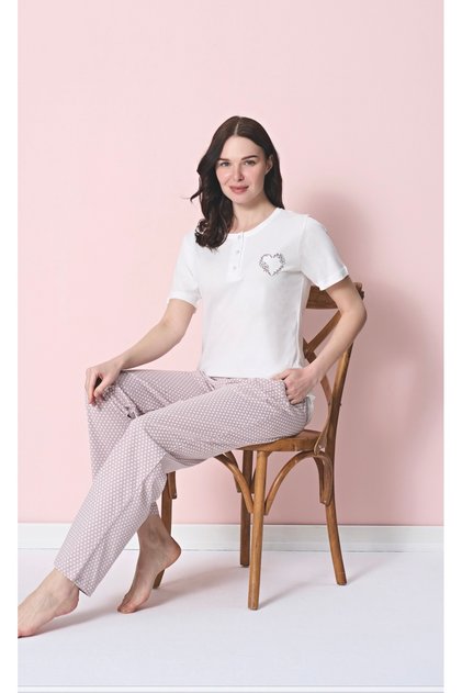 Anti-Wrinkle Fabric Short Sleeve Women's Pajama Set