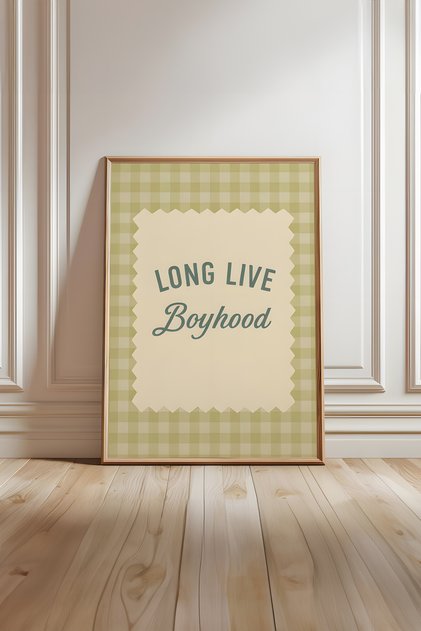 Erkek Çocuk Odası Dekoru, Vintage Gingham Dekor ,Çocuk Odası Söz Baskısı, Çerçevesiz Poster seti