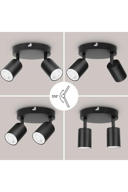 MODERN SİYAH MUTFAK,SALON,GİYİNME ODASI,CAFELER İÇİN GÜN İŞİĞI METAL 2Lİ SPOT(AMPUL DAHİL)
