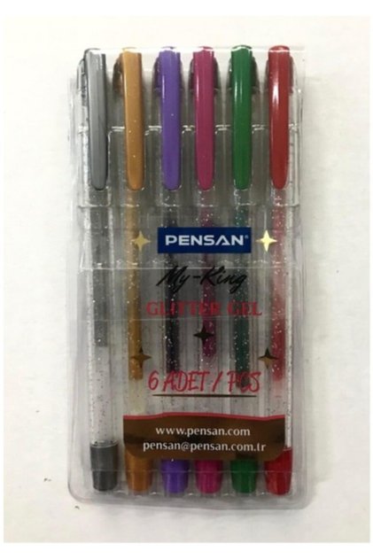 My-King Glitter Gel Simli Kalem 6'lı Poşet