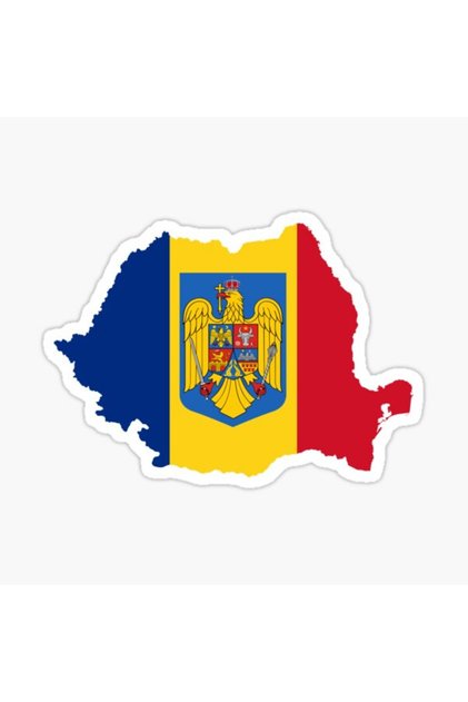 Romania coat of arms flag map car sticker decal 19cm