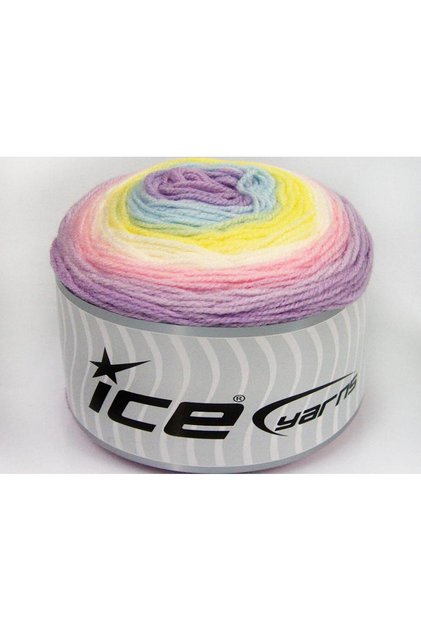 Lot of 3 X 100Gr Skeins Ice Yarns Cakes Baby Fine Yarn Lilac Pink White Yellow Blue