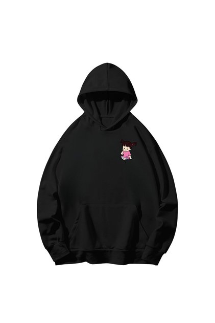 Monsters Printed Cotton Hooded Long Sleeve Sweatshirt