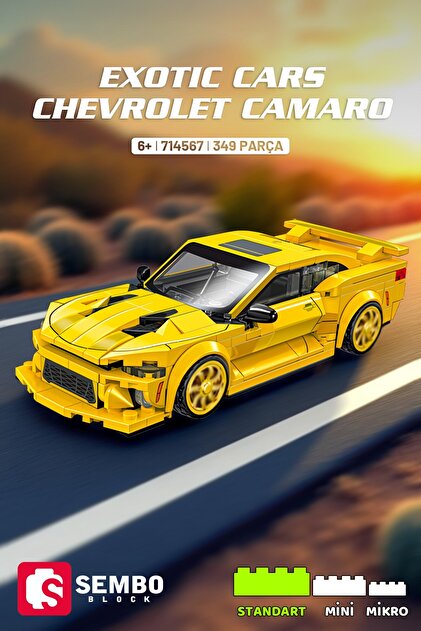 Sembo Block Exotic Cars Chevrolet Camaro Yapı Bloğu Seti – 349