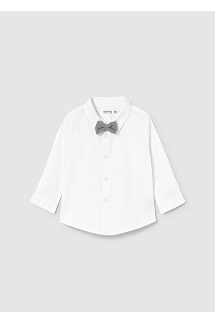 Cream Baby Boy Bow Tie Shirt 2111