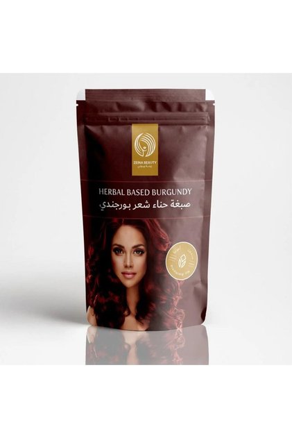 صبغه حناء شعر عشبي بورجندي من زينا بيوتي 100 جرام