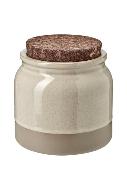 BRUGDHAJ Jar with lid, beige, 1 l