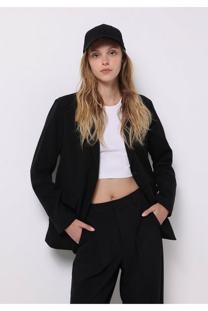 Regular Fit Women's Black Jacket