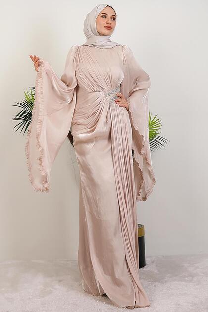 Lena Yoryo Evening Dress Beige