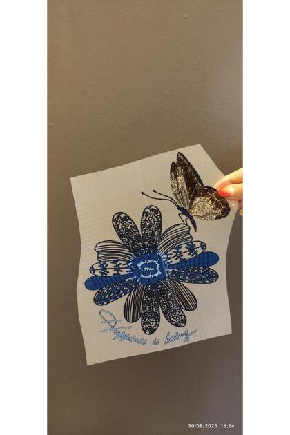 Iron-On Blue Butterfly Transfer Print Arma 26X25 cm