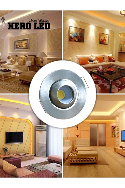 3 Watt Mandagözü Mini Spot Power Ledli Hareketli Led Spot Lamba Satin Kasa - Beyaz Işık