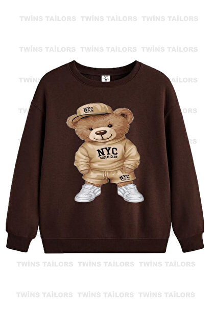 twins tailors Teddy bear Baskılı 3'lü Paket Unisex Bej-Siyah
