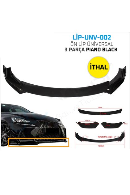 Bmw E87 Uyumlu Batman 3 Parça Piano Black Tampon Eki İthal Ön Lip
