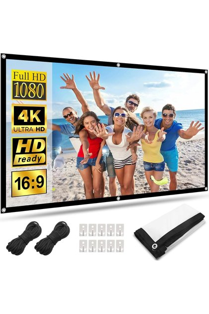 Ecran de proiecție Lejiada 120 inch, 305 cm, pliabil HD 16:9, anti-rid, față-verso 265 x 149 cm