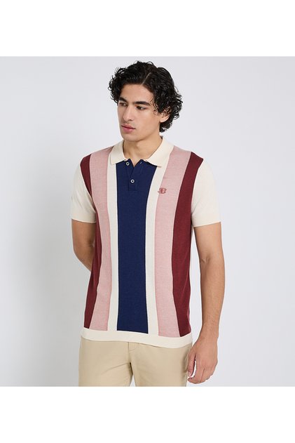 Men's White FLAT KNIT POLO