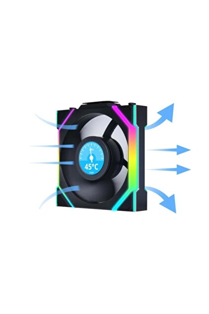 Genel Markalar Lian Li UNI FAN SL WIRELESS LCD 3x120mm Siyah Kasa