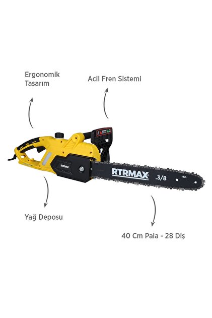 Rtrmax RTM9040SET Elektrikli Ağaç Kesme Motoru 4'lü Set -Eldiven