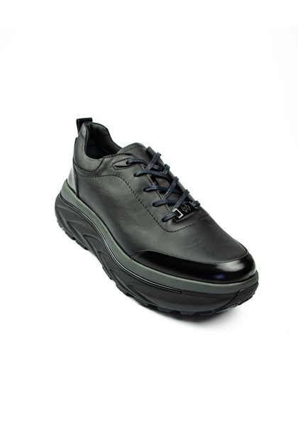 22390 Black Leather Men's Casual Shoes