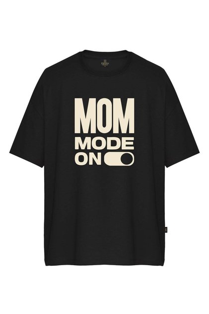 تي شيرت نسائي كبير الحجم مطبوع عليه Mom Mode On
