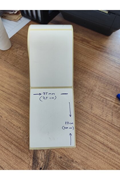 100X75 Thermal Label Left to Right 7.5 cm Top to Bottom 10cm Flow (10cm Den) 250 Pieces