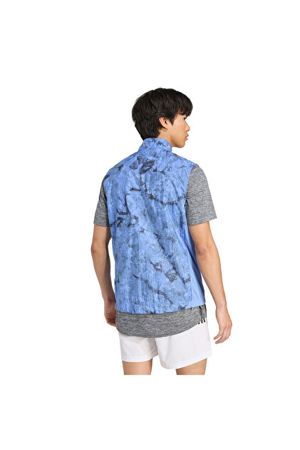 adidas Own The Run Spray Dye Vest Erkek Mavi Koşu Yelek JL8727