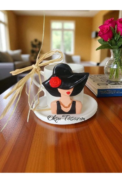 Black Hat Girl Turkish Coffee Cup