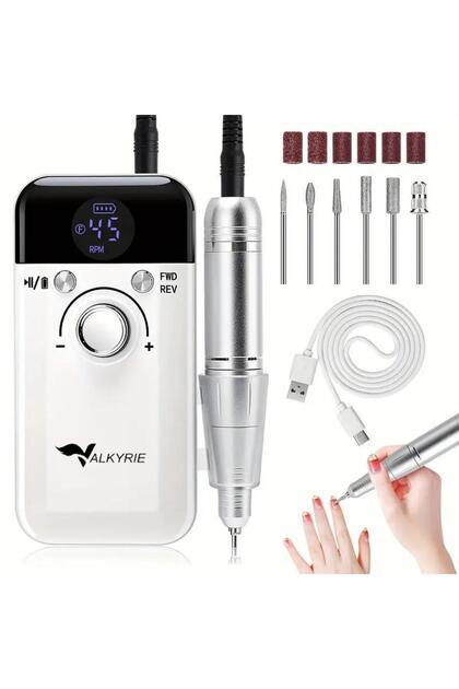 valkyrie Profesyonel Şarjlı Tırnak Frezesi 45.000 RPM, LCD, 2000