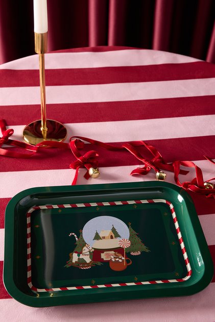 Christmas Themed Metal Tray 23X30Cm Tphaw26Tps00002