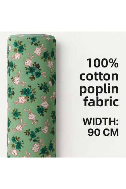 100% Cotton Poplin Fabric 90 cm Width Sewing and Hobby Fabric