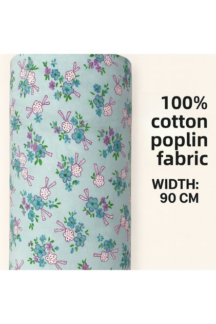 100% Cotton Poplin Fabric 90 cm Width Sewing and Hobby Fabric