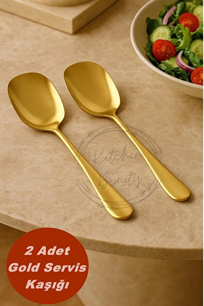 Amentes Pratik 1 ADET Paslanmaz Gold Çelik Lüx Servis Salata