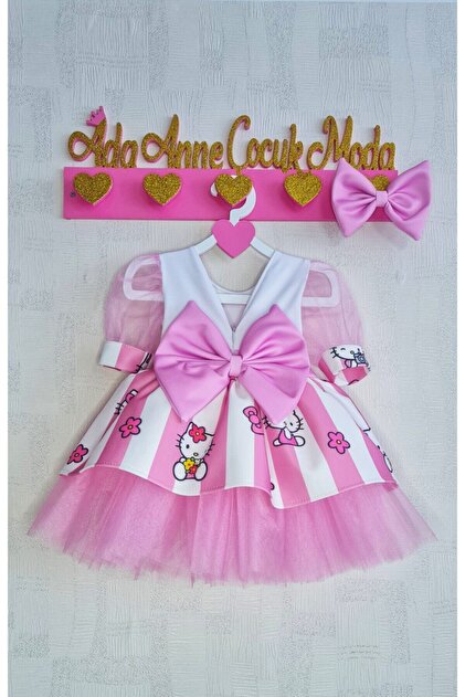 NA ADDESIGN Girl's Pink Fluffy Tulle Hello Kitty Dress- Trendyol NA ADDESIGN Girl's Pink Fluffy Tulle Hello Kitty Dress- Trendyol