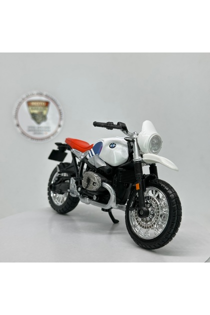 Bmw R Ninet Urban Gs 1:18 Diecast Motorcycle Model – Licensed Metal Model (White-Red)