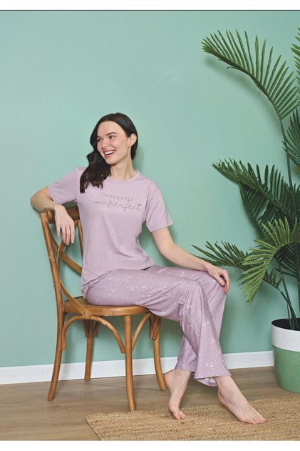 Anti-Pilling Anti-Wrinkle Fabric Short Sleeve Summer Women's Pajama Set