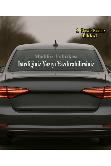 Kişiye Özel Araç Arkası Yazı Sticker - 90 CM - Beyaz