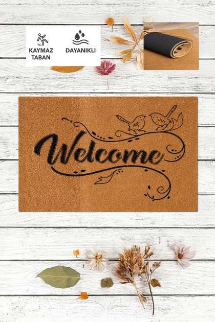 Welcome, Birds, Bird Patterns Door Mat, Home Gift Doormat, Dowry