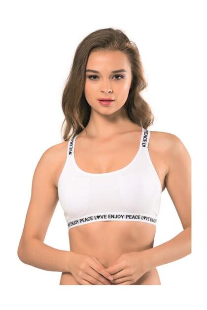 Women's 80504 Back Detailed Sports Bustier White