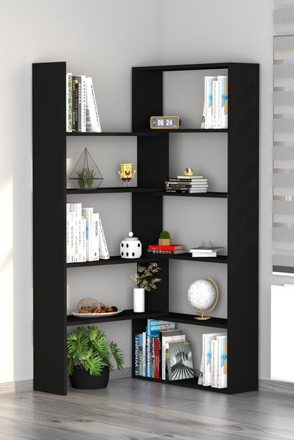 Star Dekoratif Kitaplık Siyah