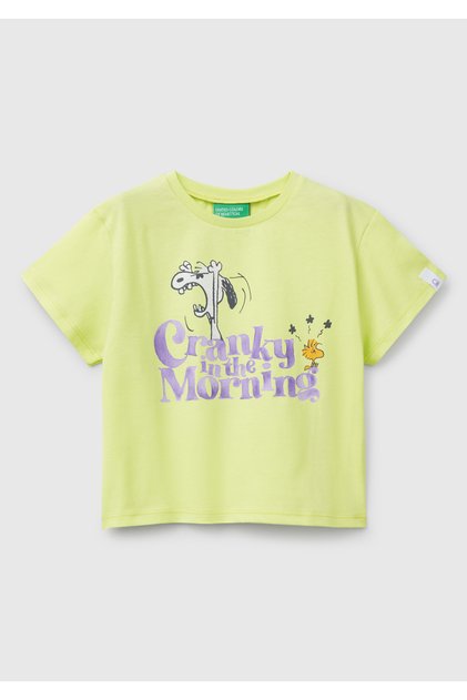 Kız Çocuk Sarı Peanuts Baskılı T-Shirt