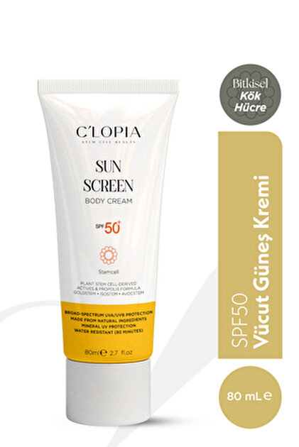 C'LOPIA BEAUTY Yüz Güneş Kremi SPF 50+ UVA & UVB Koruma Bitkisel
