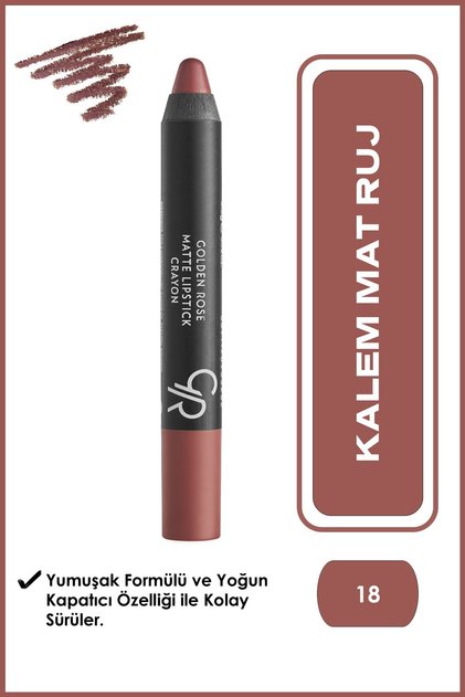 Matte Lipstick Crayon - 18 - Mat Ruj