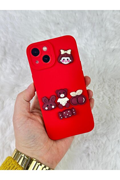 Vip Case iPhone 13 Ayıcık Desenli Sevimli 3 Boyutlu Tatlı Şirin