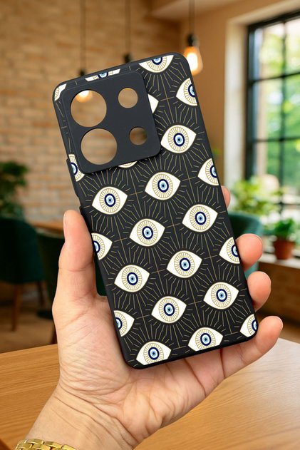 Xiaomi Redmi Note 13 Pro 5g Evil Eye Patterned Silicone Shock-Absorbing Classic Protected Rubber Case