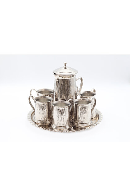 Copper Silver-Plated Pitcher & Cup Set