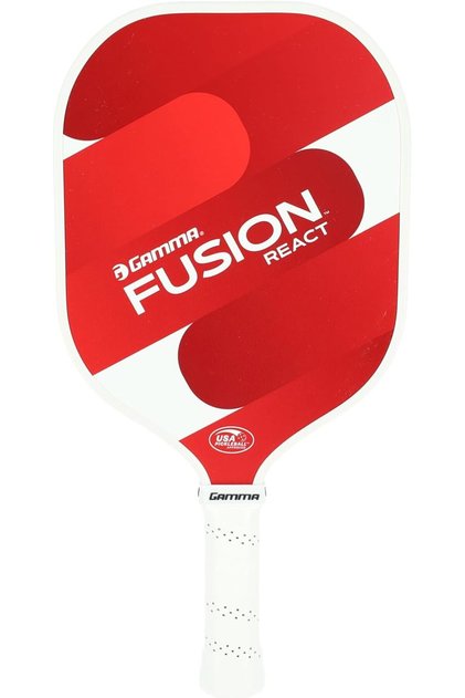 Fusion React Pickleball Paddle, Extra-Wide Fiberglass Surface| Potential for Beginners, Red