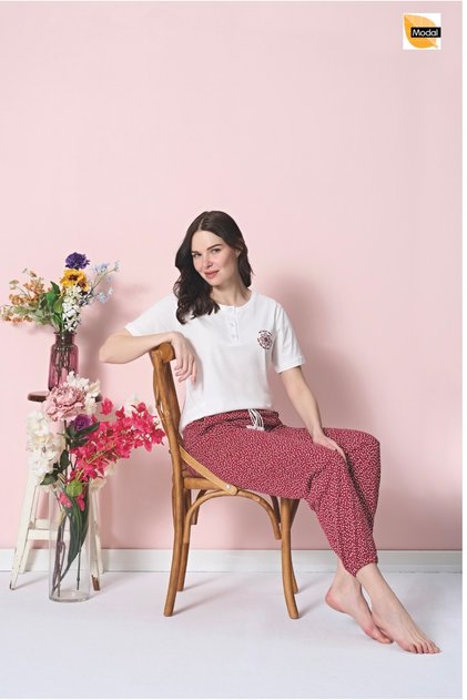 Anti-Wrinkle Fabric Short Sleeve Women's Pajama Set