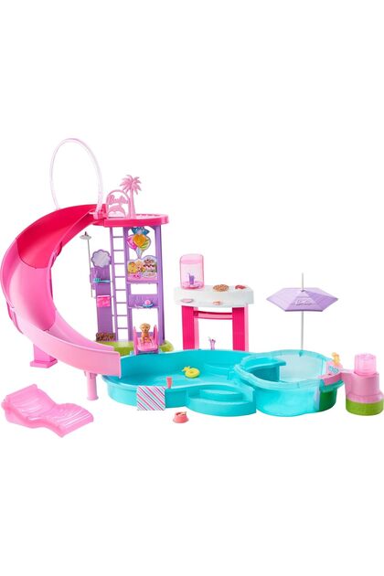 Dream Pool Playset – Pool, Slide, Bubbling Hot Tub, Snack Station, 20+ Accessories, Ages 3+
