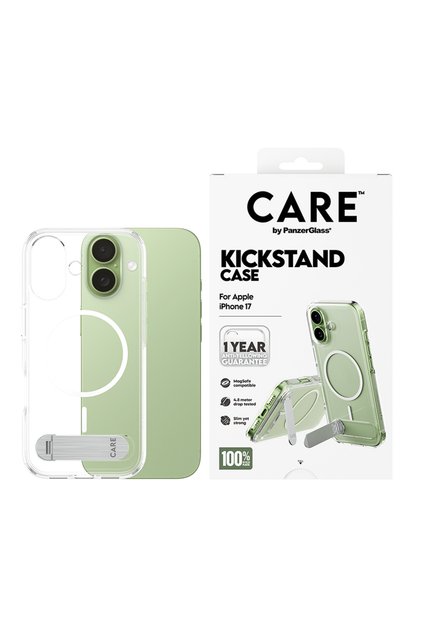 حافظة CARE Features مع حامل Magsafe لهاتف iPhone 17 - شفافة