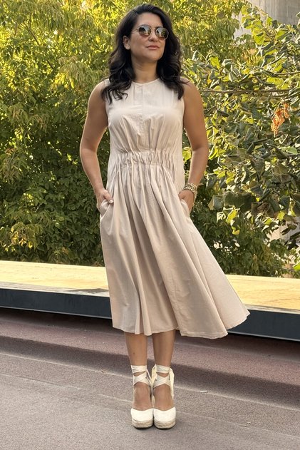 Bel Pile Detail Midi Dress 1620